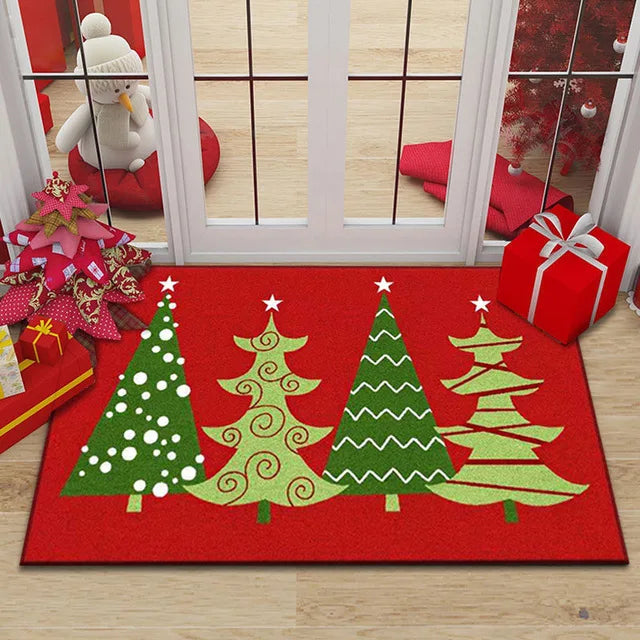 Axyaa Christmas New Year Entrance Door Mat Non-Slip Floor Decor