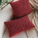 Axyaa Christmas Red Knit Throw Pillow Cover, Festive Living Room Sofa Decor, 45x45