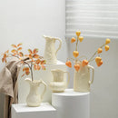 Axyaa Retro Tulip Flower Vase | Porcelain Teapot Relief Design | Home Decoration