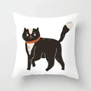 Axyaa Naughty Cat Home Decor Cushion Cover Square Polyester Pillowcase 45x45cm