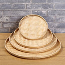Axyaa Bamboo Sieve Dustpan Kitchen Tray Fruit Basket Dessert Plate (4 Sizes)