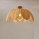 Axyaa Woven Petal Rattan Chandelier for Zen Tea Room & Home Decor