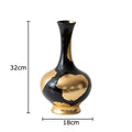 Axyaa Gold Foil Ceramic Vase for Flower Arrangement and Room Decor