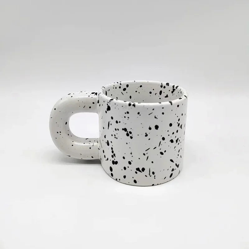 Axyaa Ceramic Mug with Ring Handle - Nordic Style Porcelain Coffee Cup