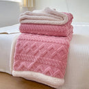 Axyaa Geometric Pattern Fleece Blanket: Soft & Cozy Throw for Sofa, Bed, Travel