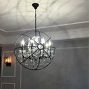 Axyaa Rustic Black LED Crystal Chandelier Vintage Retro Church Restaurant Lighting
