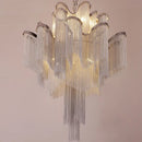 Axyaa Crystal LED Chandelier with Tassel Pendant and Aluminum Chain