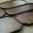 Axyaa Black Walnut Lace Tray for Bread, Fruit, Snacks - Plum Blossom Edge - Tea Tray