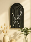 Axyaa Natural Wood Desk Ornaments - Floral Relief Decor, Botanical Wall Art Panels