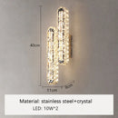 Axyaa Crystal Wall Lamp: Modern High-Grade Living Room Bedroom Bedside Light