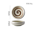 Axyaa Ceramic Seasoning Dish Vintage Sushi Plate Round Vinegar Dish Kitchenware