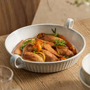 Axyaa Retro Pattern Ceramic Baking & Soup Bowl Set for Household Dining