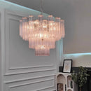 Axyaa Pink Glass Chandelier: Colorful Suspension Lamp for Living Room Bedroom Kitchen Island