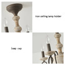 Axyaa 4-Head Wooden Ceiling Light American Vintage Retro Pendent Lamp