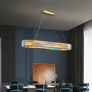 Axyaa Crystal Chandelier Enamel Bar Counter Light Stainless Steel Luxury Staircase Duplex Villa