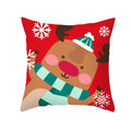 Axyaa Christmas Elk Santa Claus Cushion Cover Home Decor Square