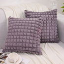 Axyaa Plush Rabbit Fur Throw Pillow Covers: Soft & Cozy Plaid Cushion Cases