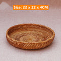 Rattan Basket Snack Bread Fruit Tray by Axyaa