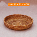 Rattan Basket Snack Bread Fruit Tray by Axyaa