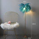 Modern Ostrich Feather LED Floor Lamp by Axyaa | Bedroom Bedside & Living Room Stand Lights