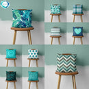 Axyaa Green Heart Leaf Pattern Pillowcase - Home Decor Pillow Case