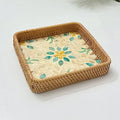 Axyaa Rattan Storage Tray for Snacks, Fruits, Bread, and Sundries Organizing