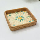 Axyaa Rattan Storage Tray for Snacks, Fruits, Bread, and Sundries Organizing