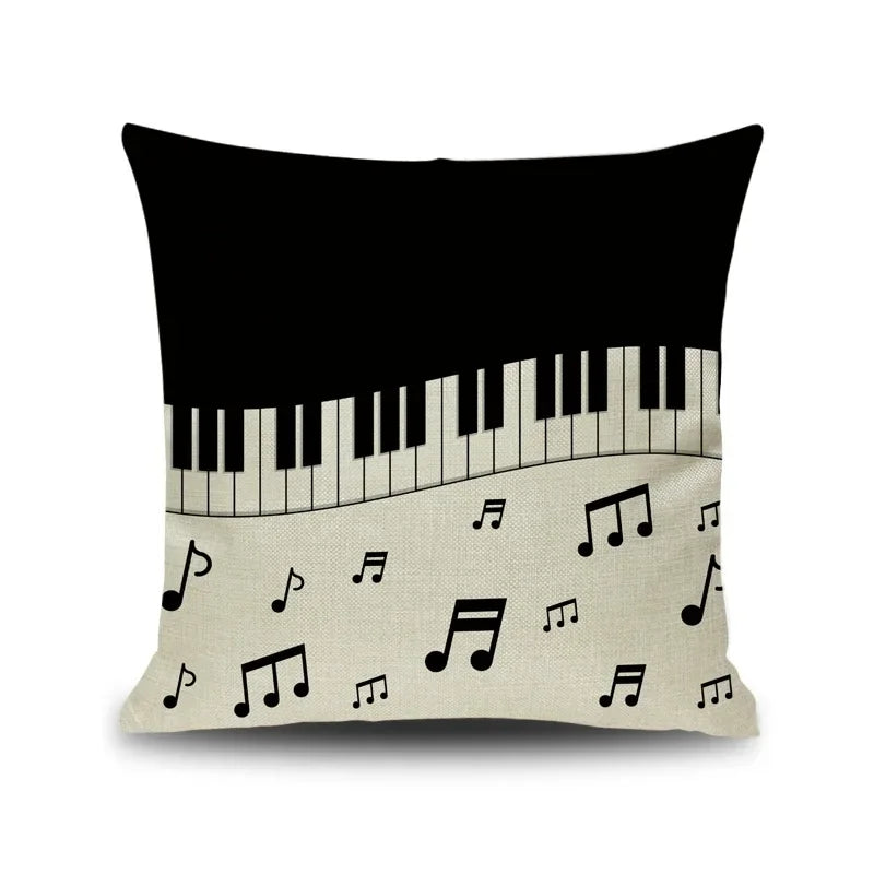 Axyaa Piano Key Notes Pillowcase - Home/Office Sofa Decor