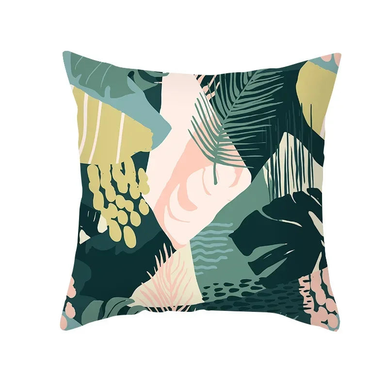 Axyaa Tropical Plant Pillowcase 45*45cm Decor for Home Office Car