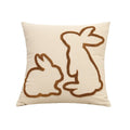 Axyaa Bunny Rabbit Pillow Cover Beige Coffee 45x45cm for Easter Decoration