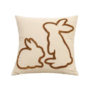 Axyaa Bunny Rabbit Pillow Cover Beige Coffee 45x45cm for Easter Decoration