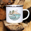 Axyaa Coconut Tree Enamel Camping Mug - Creative Drinkware for Outdoor Adventures