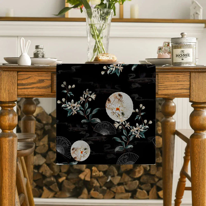 Axyaa Floral Fan Pattern Table Runner – Farmhouse Wedding Party Decoration
