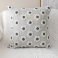 Axyaa Daisy Floral Cushion Cover - White Embroidered Pillow Cover (45x45cm/30x50cm)