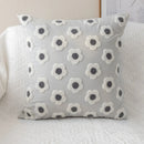 Axyaa Daisy Floral Cushion Cover - White Embroidered Pillow Cover (45x45cm/30x50cm)