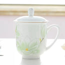 Axyaa Green Orchid Bone  Beer Glass with Sling and Lid.