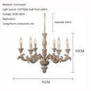 Axyaa Solid Wood Chandelier: Elegant French Design for Home Decor & LED Lighting