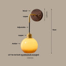 Axyaa Nordic LED Wall Sconce Pull Chain Switch Wood Base Vanity Light