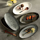 Axyaa Large Oval Ceramic Fish Plate - Premium Quality Serving Platter