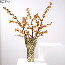 Axyaa Gold Ceramic Vase Hammer Pattern Room Aesthetic Decor