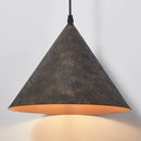 Axyaa Wabisabi Iron Conical Pendant Lamp 30cm Triangle Black Nordic Home Study Bedlight