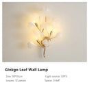 Axyaa Gold Branches Chandelier With Porcelain Leaves - Luxury Living Room Decor