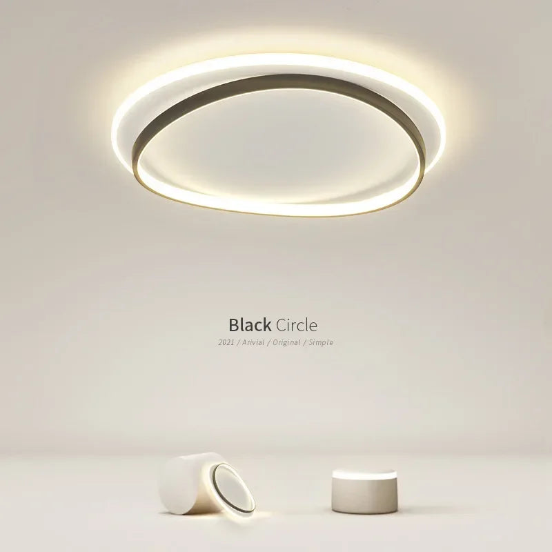 Axya Modern Black Gold LED Ceiling Chandelier for Home Decor