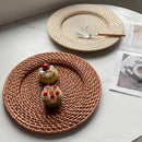 Axyaa Rattan Storage Tray: Handmade Creative Organizer for Home and Dining Décor