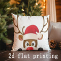 Axyaa Christmas Animal Pattern Pillowcase for Sofa, Bedroom, Car - Rectangular Cushion Cover