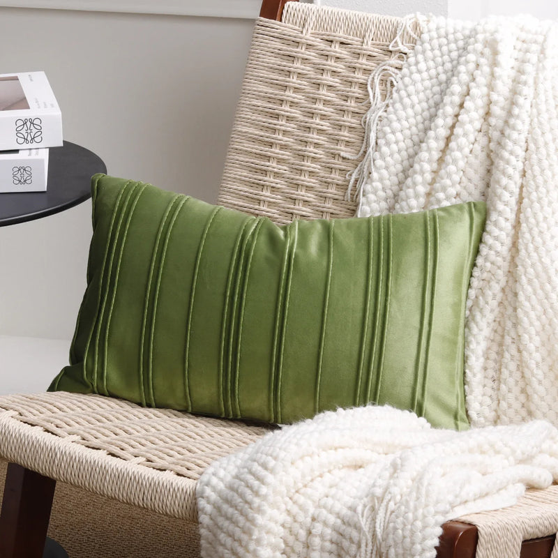 Axyaa Velvet Striped Cushion Cover | Stylish Home Decoration Pillow Cover