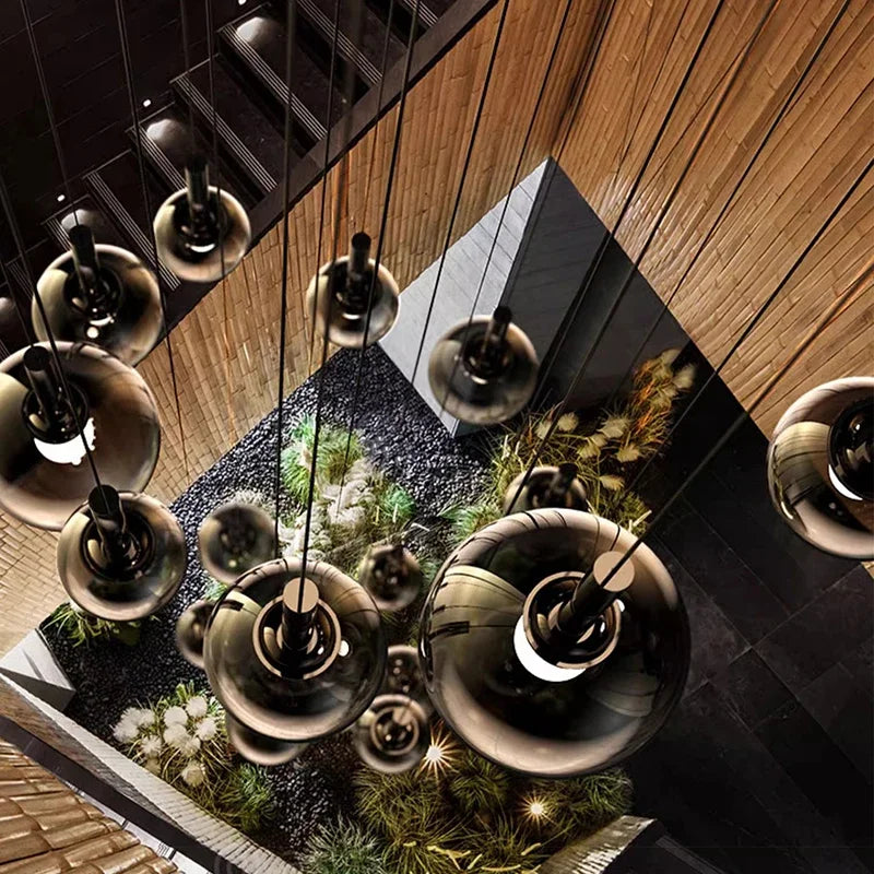 Axyaa Nordic Stair Chandelier Living Room Dining Pendant Ceiling Light Home Indoor Lighting