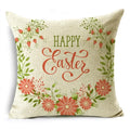 Axyaa Easter Pillowcase with Colored Eggs and Rabbit Print