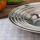 Axya Stainless Steel BBQ Plate: Thick Round Dish for Dining & Food Serving