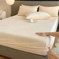 Axyaa Velvet Fitted Bed Sheet with Elastic Band - Winter Warm, Anti-Slip - All Sizes